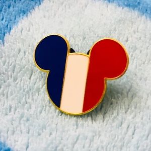 Disney Mickey Mouse Epcot France Flag Character Ears Pin Lapel Pin